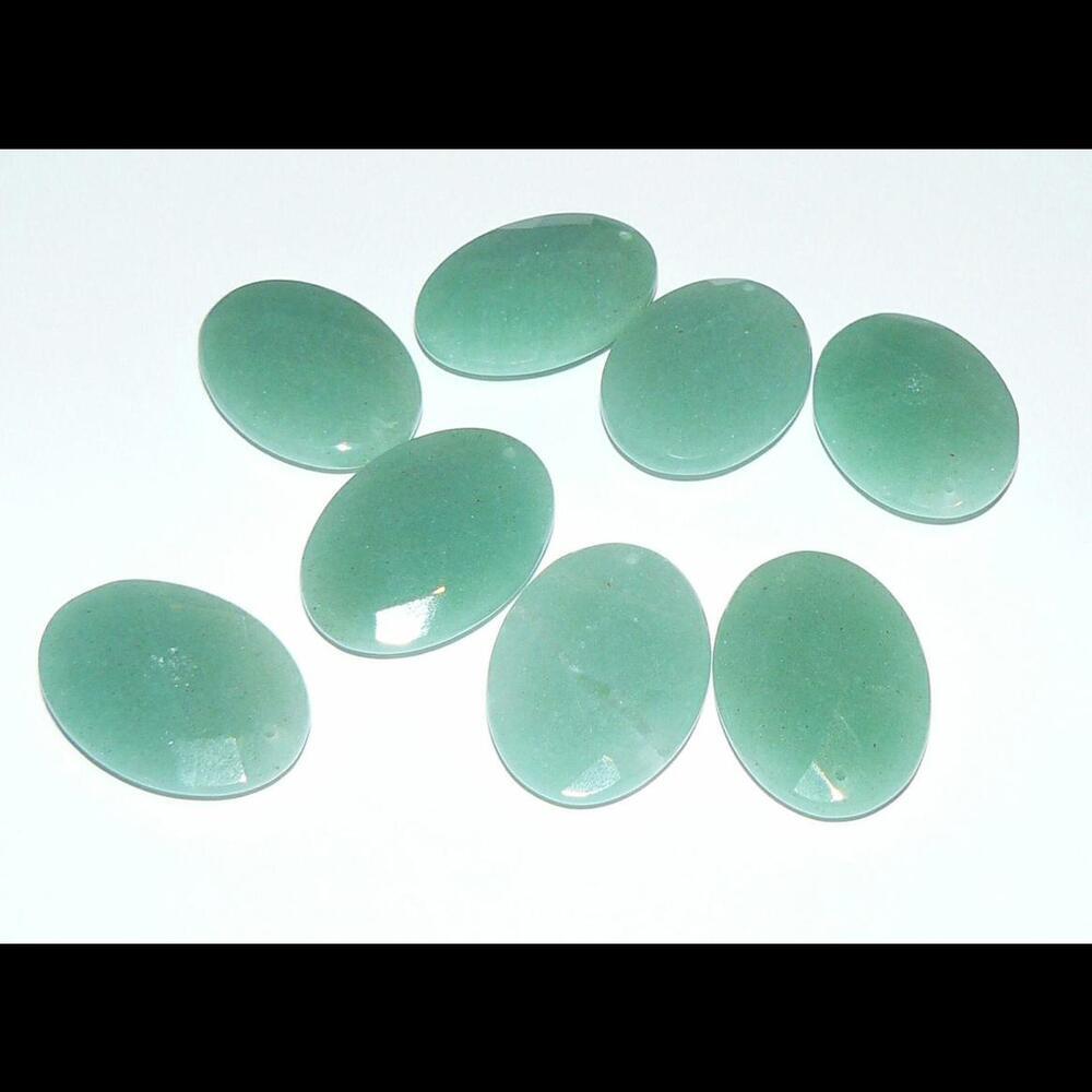 Faceted Oval Green Aventurine Pendant, Aventurine Focal Bead